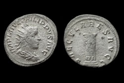 Philip II, Antoninianus, Saeculares, Extremely Rare Hybrid, Sold!